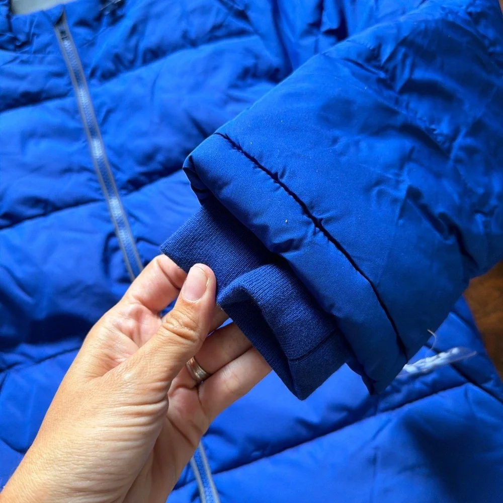 Members Mark Boys Blue Puffer Jacket Removable Hood Sherpa Lined XL 14/16 NEW